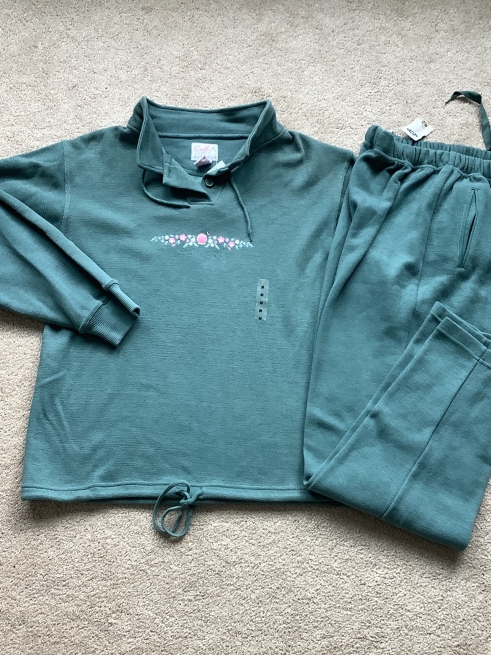 Cuffy’s Cape Cod Teal Loungewear Jogger Set, NWT, Women’s M